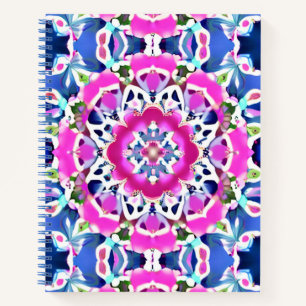 Gefärbte Krawatte Mandala Muster Denim Blue und Bu Notizbuch