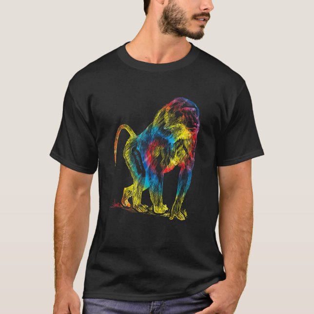 Gefärbte Krawatte Mandrill Rainbow Printessin Hipp T-Shirt (Vorderseite)