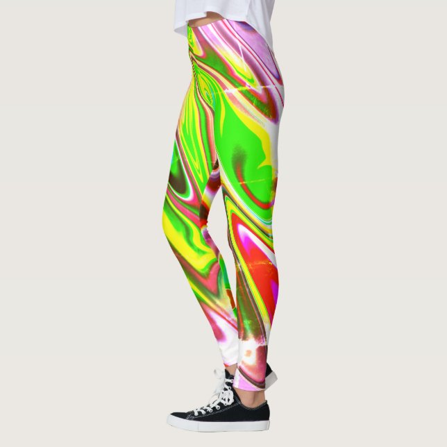 Gefärbte Krawatte Marmorsäule farbig Leggings (Links)
