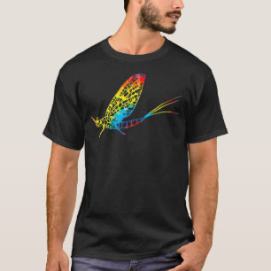 Gefärbte Krawatte Mayfly Rainbow Print Insect Nymp T-Shirt