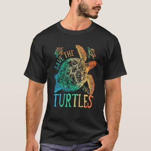 Gefärbte Krawatte Meeresschildkröte Rettete die Sc T-Shirt