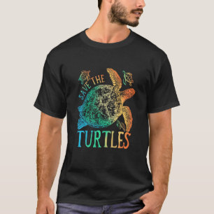 Gefärbte Krawatte Meeresschildkröte Rettete die Sc T-Shirt