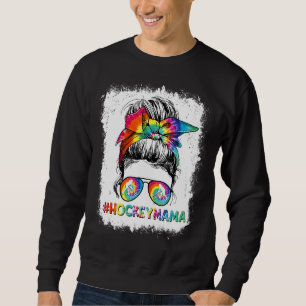 Gefärbte Krawatte Messy Bun Hockey Mama Sport Happ Sweatshirt