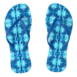 Gefärbte Krawatte Muster in Indigo und Eisblau Flip Flops