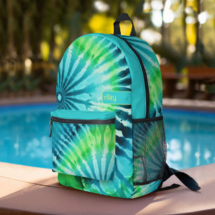 Gefärbte Krawatte Muster Limon Aqua Aquamarin - in Bedruckter Rucksack