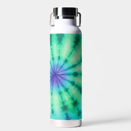 Gefärbte Krawatte Muster Meeresblau Türkis - indiv Trinkflasche