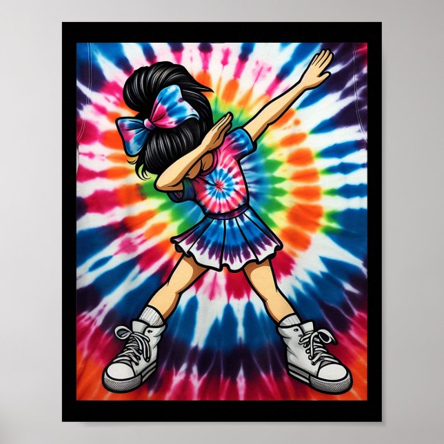 Gefärbte Krawatte Niedlich Dabbing Cheerleader Dan Poster (Vorne)