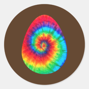 Gefärbte Krawatte Ostereier Basket Bunny Happy Ost Runder Aufkleber