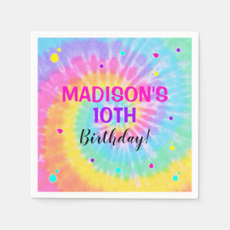 Gefärbte Krawatte Paper Napkins Rainbow Gefärbte K Serviette