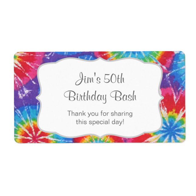 Gefärbte Krawatte Party Wasser Flasche Gefallen -  (Vorne)