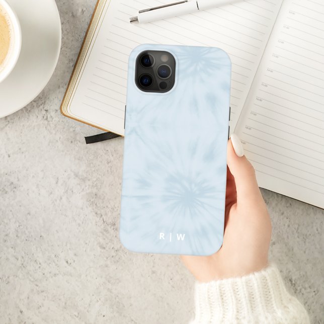 Gefärbte Krawatte | Pastel Blue Modern Stylish Mon Case-Mate iPhone Hülle (Von Creator hochgeladen)