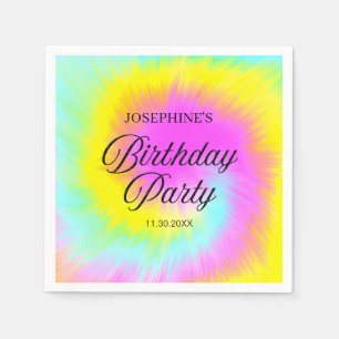 Gefärbte Krawatte Pastel Boho Geburtstagsparty Serviette