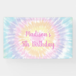 Gefärbte Krawatte Pastel Rainbow Boho Hippie Birth Banner