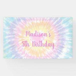 Gefärbte Krawatte Pastel Rainbow Boho Hippie Gebu Banner