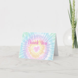 Gefärbte Krawatte Pastel Rainbow Boho Hippie Viele Dankeskarte