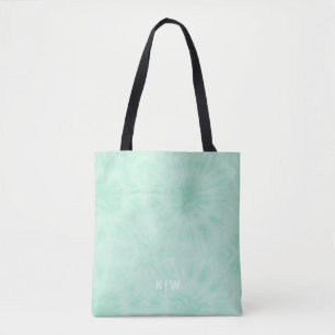 Gefärbte Krawatte Pastell Minze Green Monogram