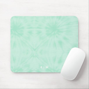 Gefärbte Krawatte   Pastell Minze Green Monogram Mousepad