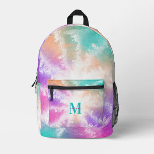 Gefärbte Krawatte Pastell Rosa Orange Aquamarine L Bedruckter Rucksack