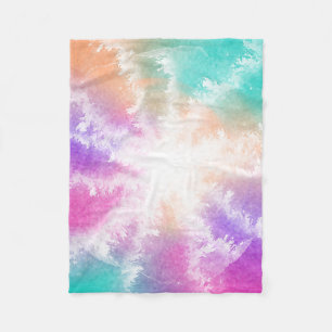 Gefärbte Krawatte Pastell Wasserfarbe Rosa Orange  Fleecedecke