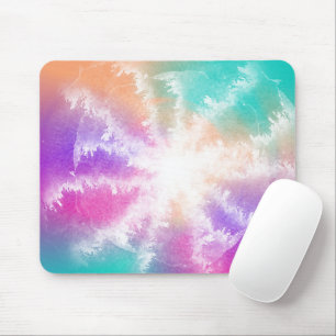 Gefärbte Krawatte Pastell Wasserfarbe Rosa Orange  Mousepad