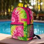 Gefärbte Krawatte Pattern Green Red - individuelle Bedruckter Rucksack<br><div class="desc">Ein kühnes, buntes Design mit farbenfrohen Rot- und Grüntönen mit einem lustigen Farbblock, um Ihren Namen oder jeden Text hinzuzufügen. Die verrückte gefärbte Krawatte hat eine Vielzahl von Farben. Sie können einen Namen, ein Monogramm oder einen anderen benutzerdefinierten Text hinzufügen. Wenn Sie die Kunst verschieben möchten, klicken Sie auf die...</div>