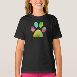 gefärbte Krawatte Paw Print T-Shirt