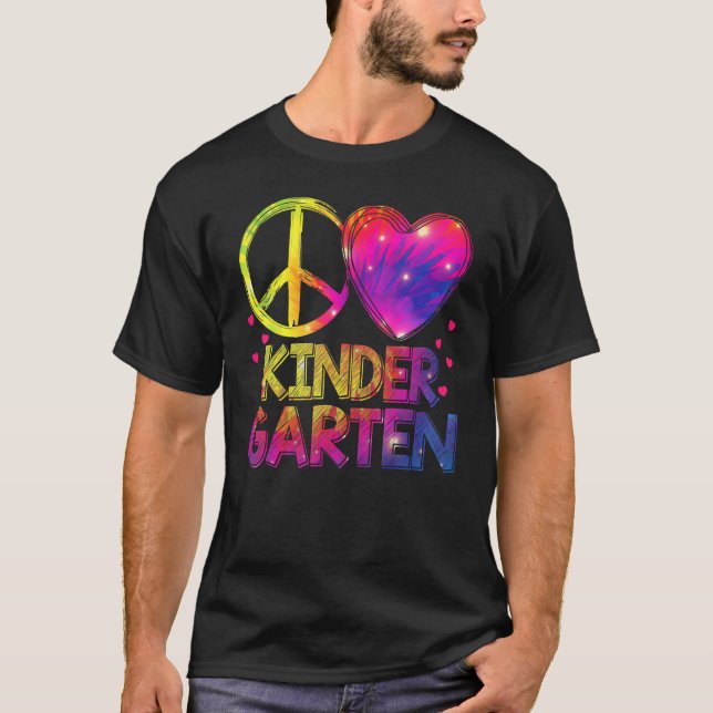 Gefärbte Krawatte Peace Liebe Kindergarten Lehreri T-Shirt (Vorderseite)