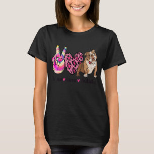 Gefärbte Krawatte Peace Liebe Leopard Print Englis T-Shirt