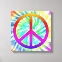 Gefärbte Krawatte Peace Sign Canvas Print