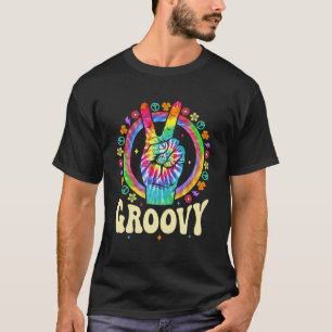 Gefärbte Krawatte Peace Sign Liebe Groovy Hippie P T-Shirt