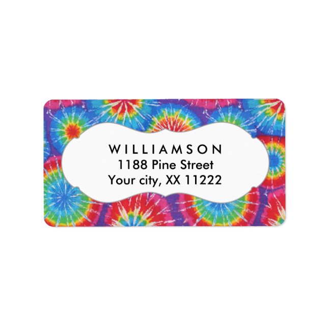 Gefärbte Krawatte personalisierte Gastgeschenk-Tag Adressaufkleber (Vorne)