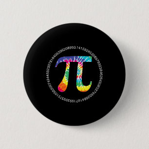 Gefärbte Krawatte Pi Day T Shirt Physik Mathematik Button