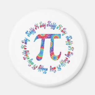 Gefärbte Krawatte Pi Day T-Shirts und Geschenke Magnet