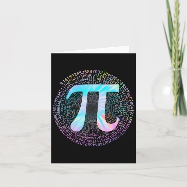 Gefärbte Krawatte Pi Happy Pi Day Karte (Vorderseite)