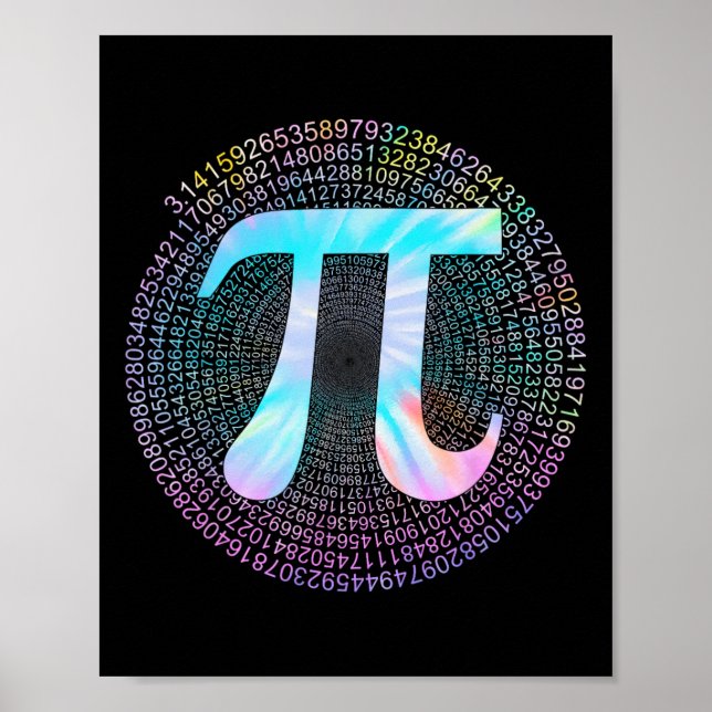 Gefärbte Krawatte Pi Happy Pi Day Poster (Vorne)
