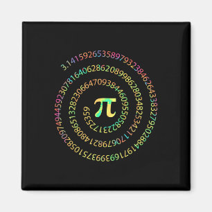 Gefärbte Krawatte Pi Tag 3.14 Spiral Pi Nummer Mat Magnet
