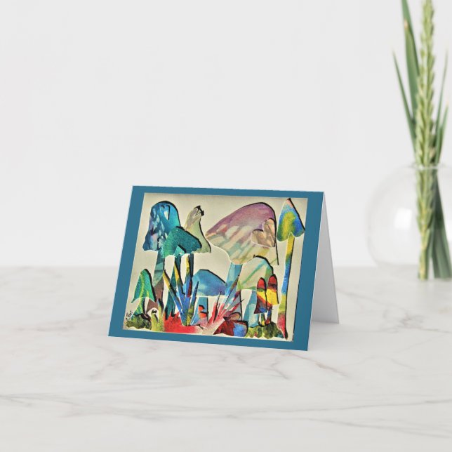 Gefärbte Krawatte Pilze Dankeskarte (Vorderseite)