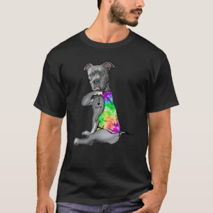 Gefärbte Krawatte Pitbull I Liebe Mama Pitbull Tat T-Shirt