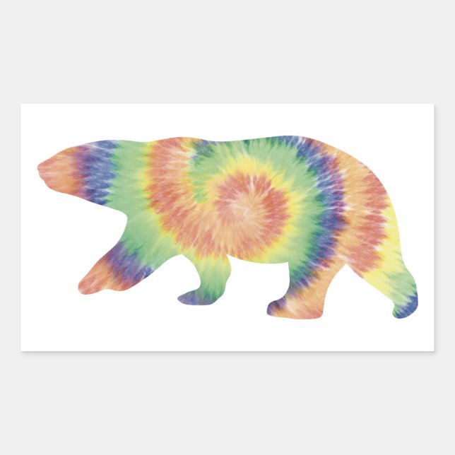 Gefärbte Krawatte Polar Bear Sticker (Vorderseite)
