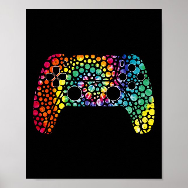 Gefärbte Krawatte Polka Dot Video Game Happy Dot D Poster (Vorne)
