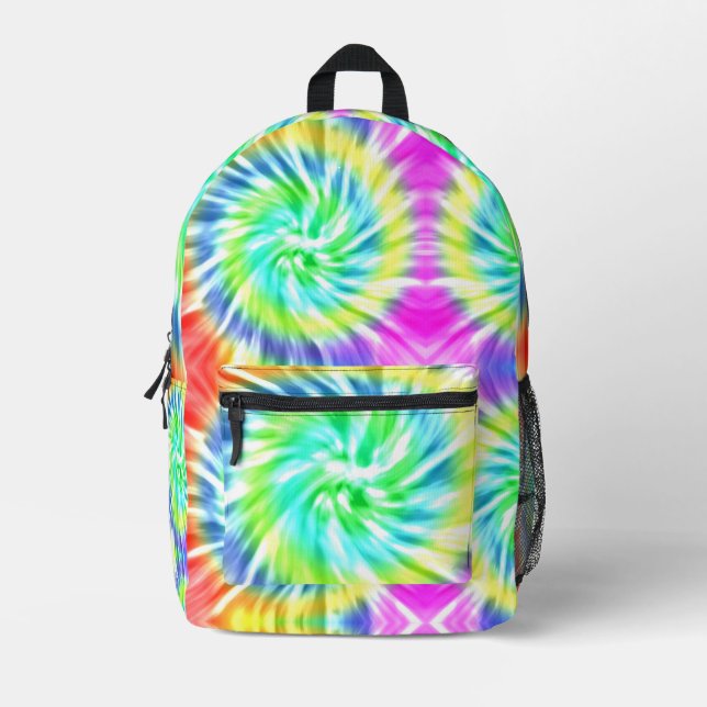 Gefärbte Krawatte Psychedelic Bedruckter Rucksack (Vorderseite)