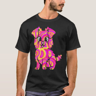 Gefärbte Krawatte Psychedelic Hund Welpenbesitzer T-Shirt