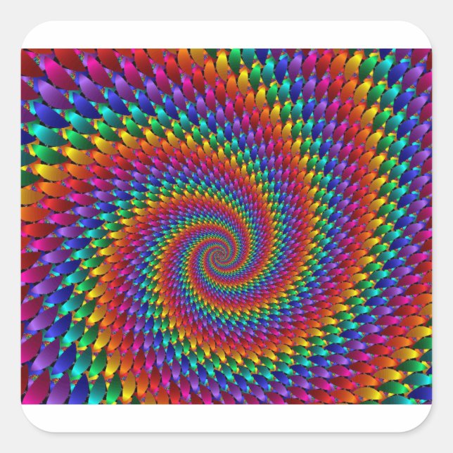 Gefärbte Krawatte Quadratischer Aufkleber (Vorderseite)