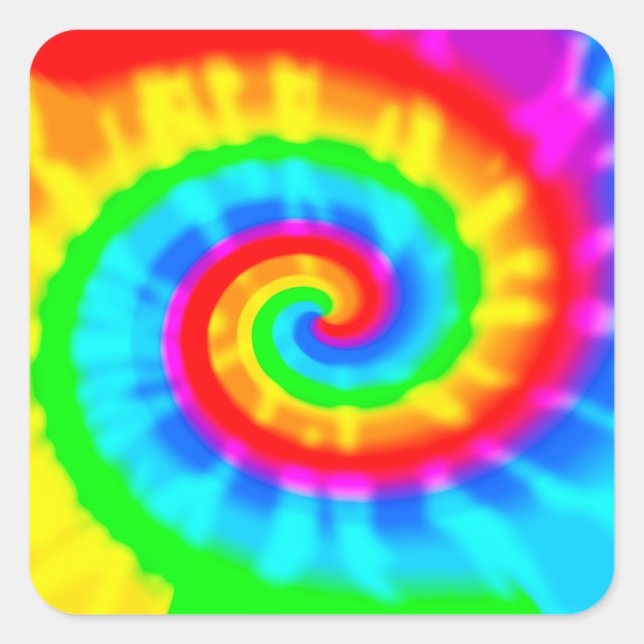 Gefärbte Krawatte Quadratischer Aufkleber (Vorderseite)