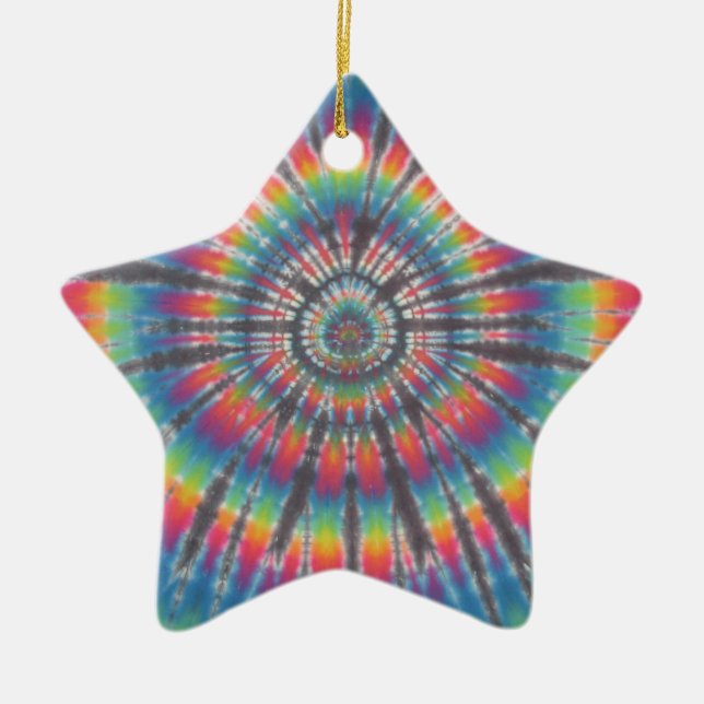 Gefärbte Krawatte Rabbit Hole Keramik Ornament (Vorne)