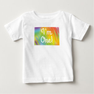 Gefärbte Krawatte Rainbow Birthday Party Baby T-shirt