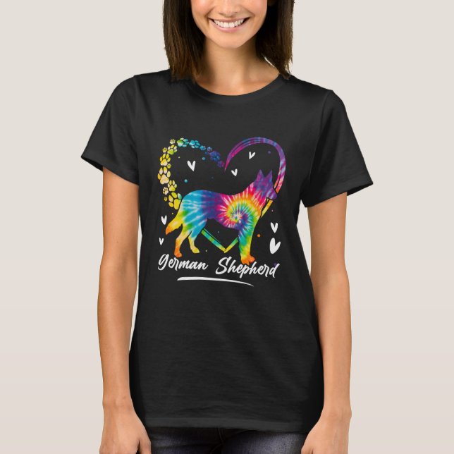 Gefärbte Krawatte Rainbow Dog T-Shirt (Vorderseite)