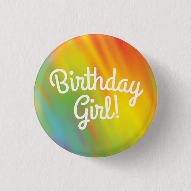 Gefärbte Krawatte Rainbow Geburtstagsparty Kinder  Button (Vorderseite)