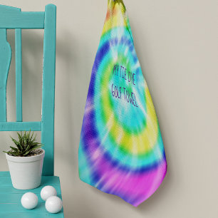 Gefärbte Krawatte Rainbow Hippie Psychedelic 70er Golfhandtuch
