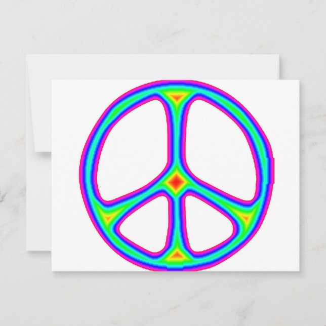 Gefärbte Krawatte Rainbow Peace Sign 60er Hippie-L (Vorderseite)